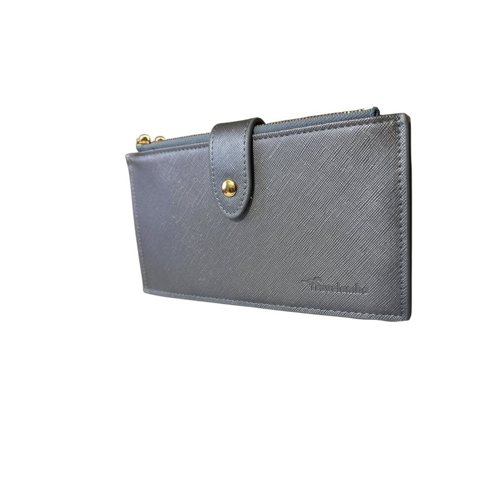 💖Womens RFID-Blocking Wallet With Double Zipper Compartments & Snap - Picture 2 of 7